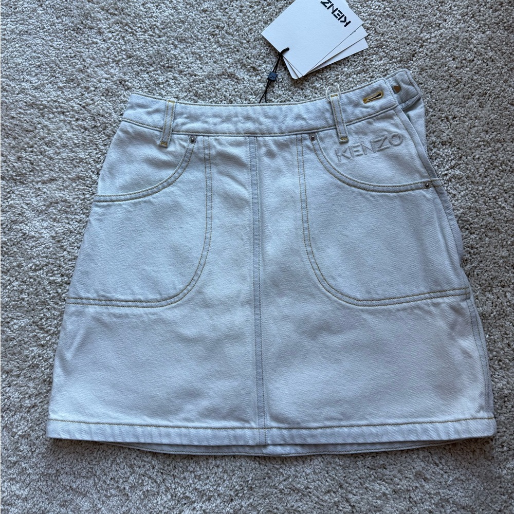 Kenzo Cream Mini Skirt
